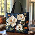 Bolsa acolchada artesanal con magnolia