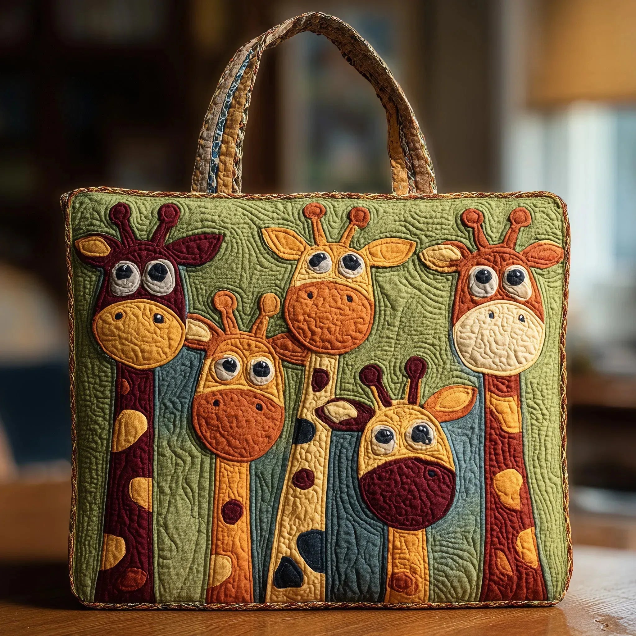 Bolsa acolchada con jirafa