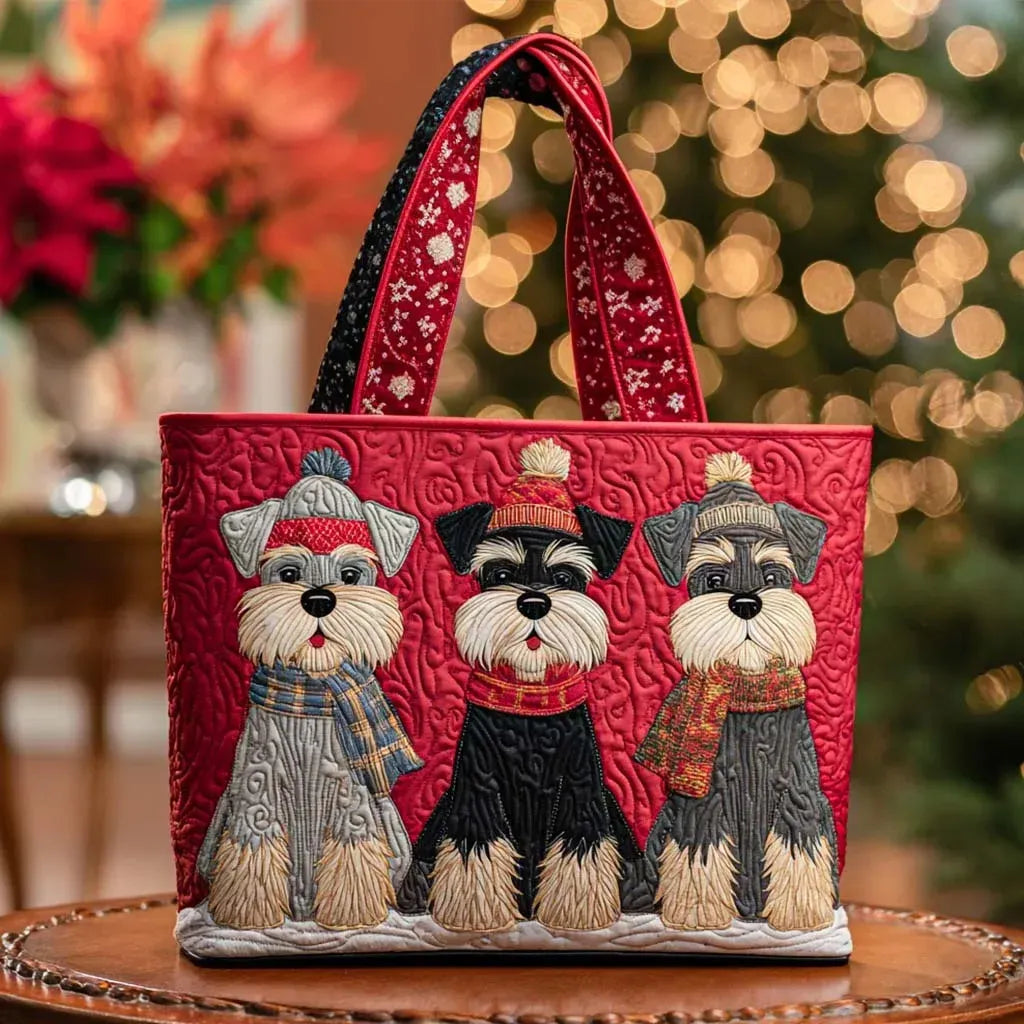 Bolsa artesanal con schnauzer
