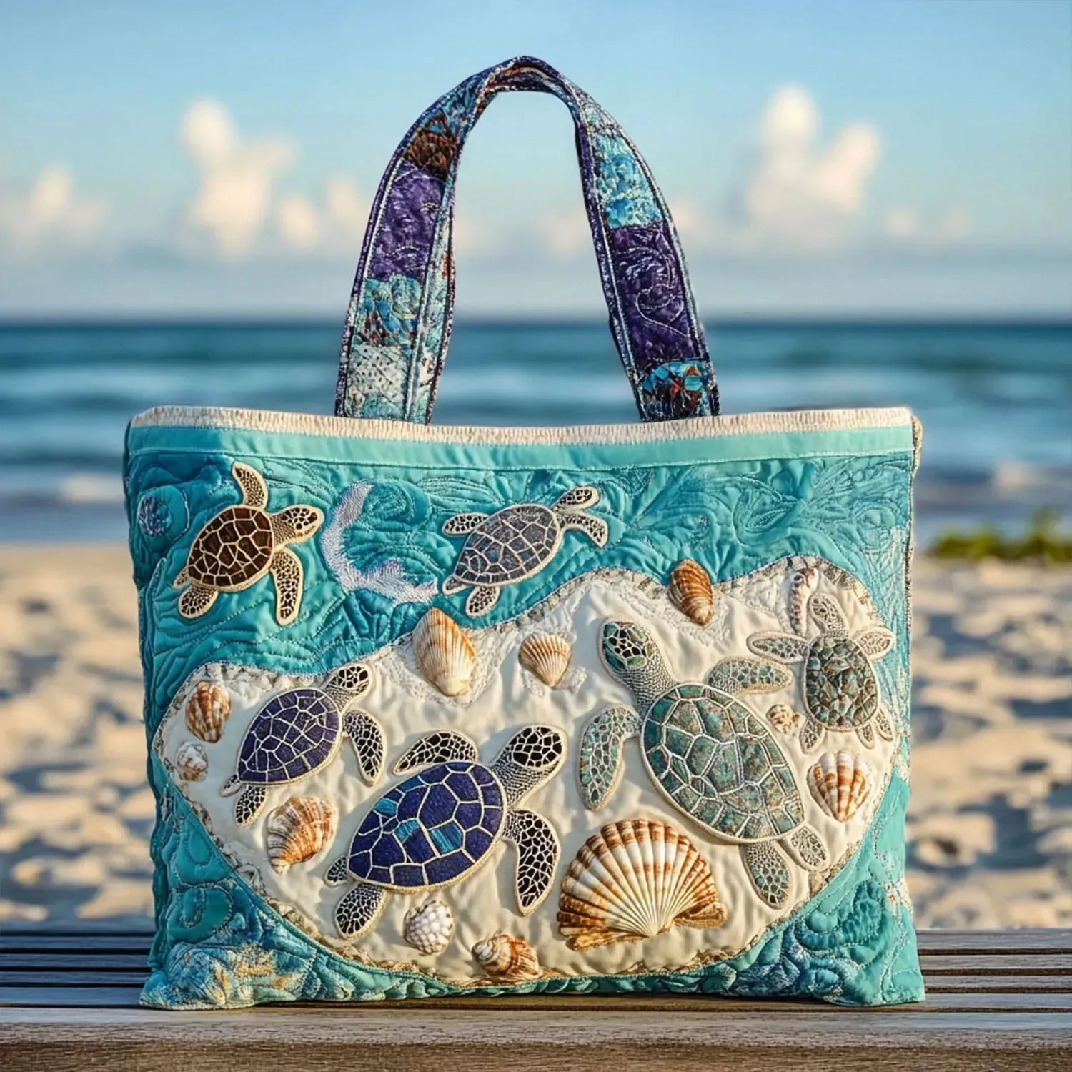 Bolsa artesanal abrazo de tortuga