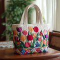 Bolsa acolchada con tulipanes