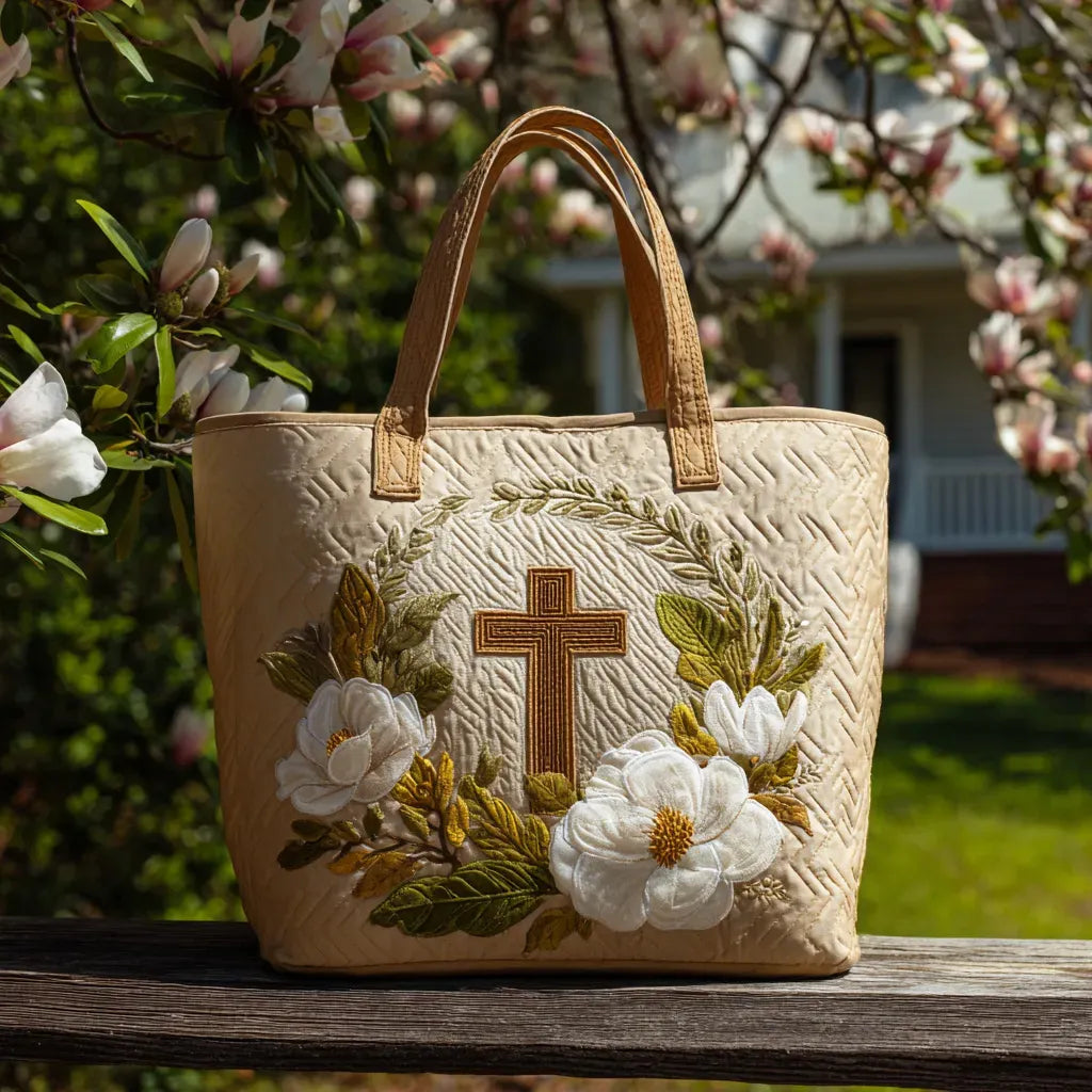 Bolsa artesanal con cruz sagrada