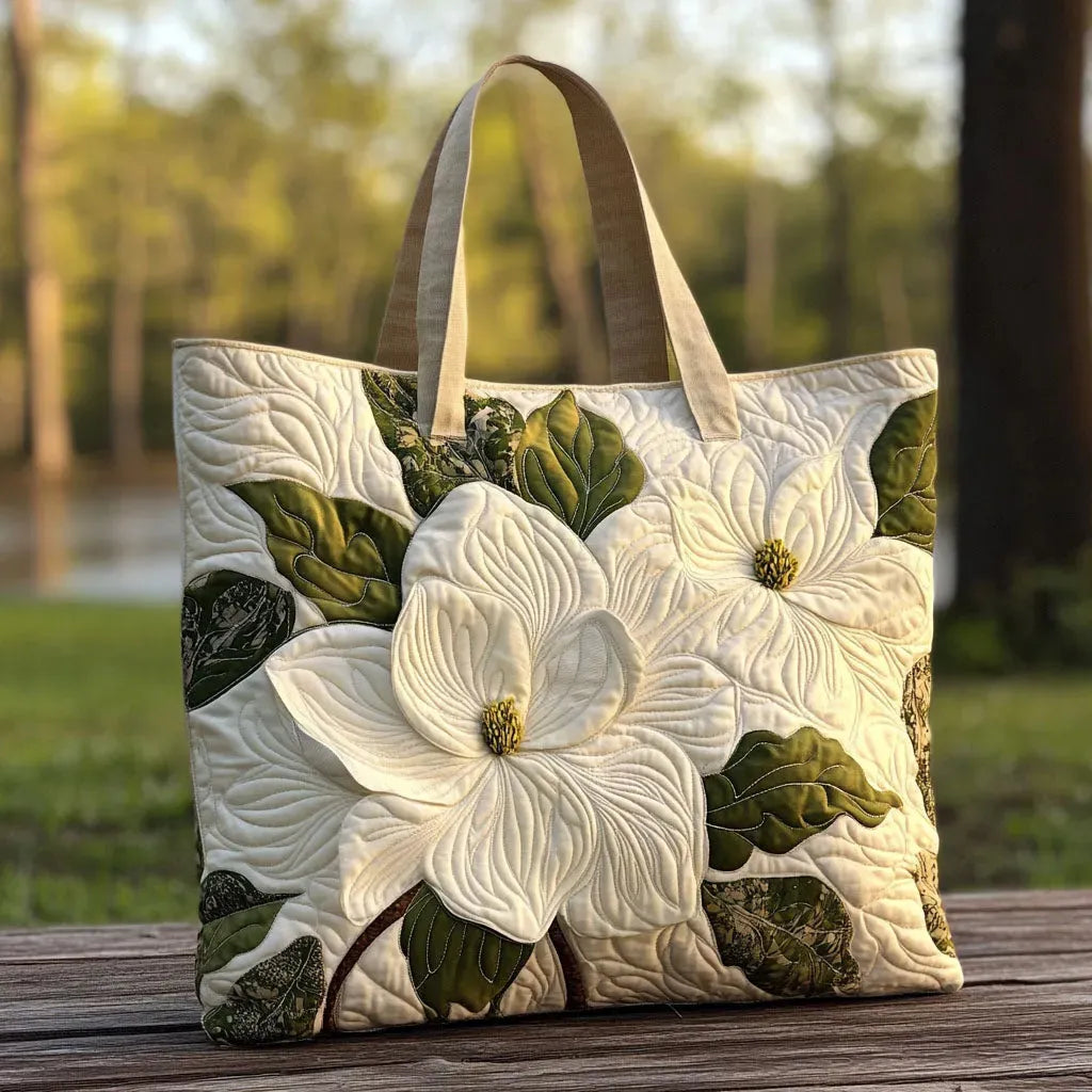 Elegante bolsa acolchada con motivo floral