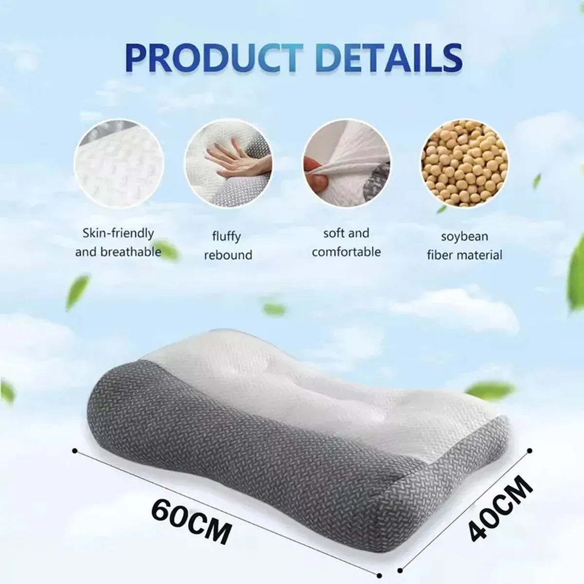 1+1 GRATIS | CONFORTSLEEP™ - La única almohada viscoelástica del mercado con soporte para la curvatura del cuello. (Incluye fundas GRATIS + 30 noches de prueba) *Medidas: 8x45x80cm