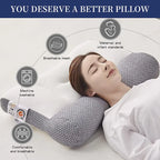 1+1 GRATIS | CONFORTSLEEP™ - La única almohada viscoelástica del mercado con soporte para la curvatura del cuello. (Incluye fundas GRATIS + 30 noches de prueba) *Medidas: 8x45x80cm