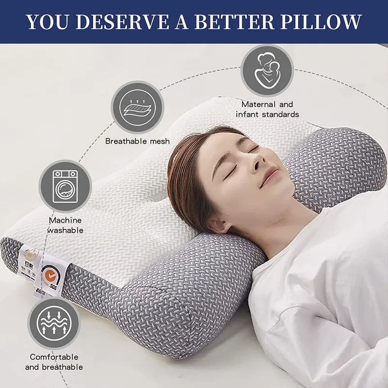 1+1 GRATIS | CONFORTSLEEP™ - La única almohada viscoelástica del mercado con soporte para la curvatura del cuello. (Incluye fundas GRATIS + 30 noches de prueba) *Medidas: 8x45x80cm