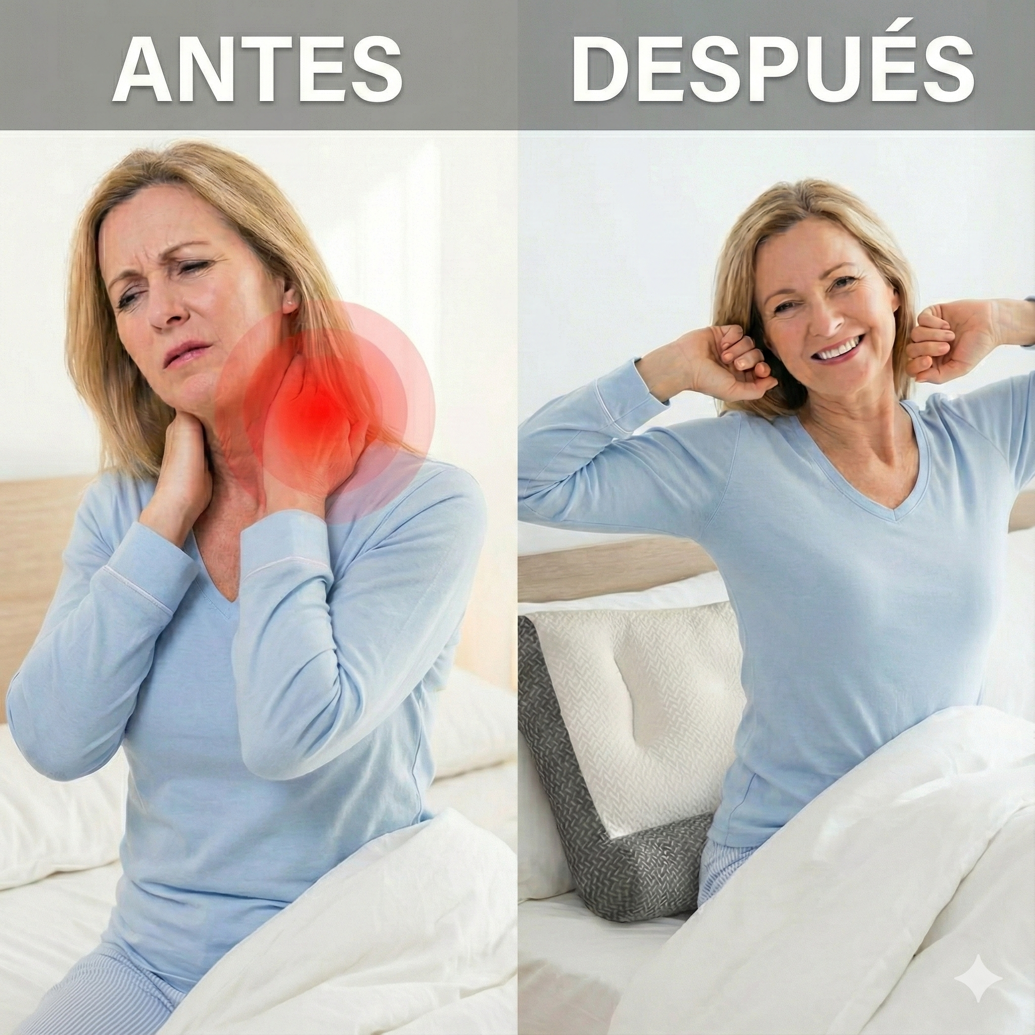 1+1 GRATIS | CONFORTSLEEP™ - La única almohada viscoelástica del mercado con soporte para la curvatura del cuello. (Incluye fundas GRATIS + 30 noches de prueba) *Medidas: 8x45x80cm