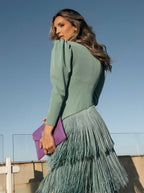 Vestido Flecos Salvia