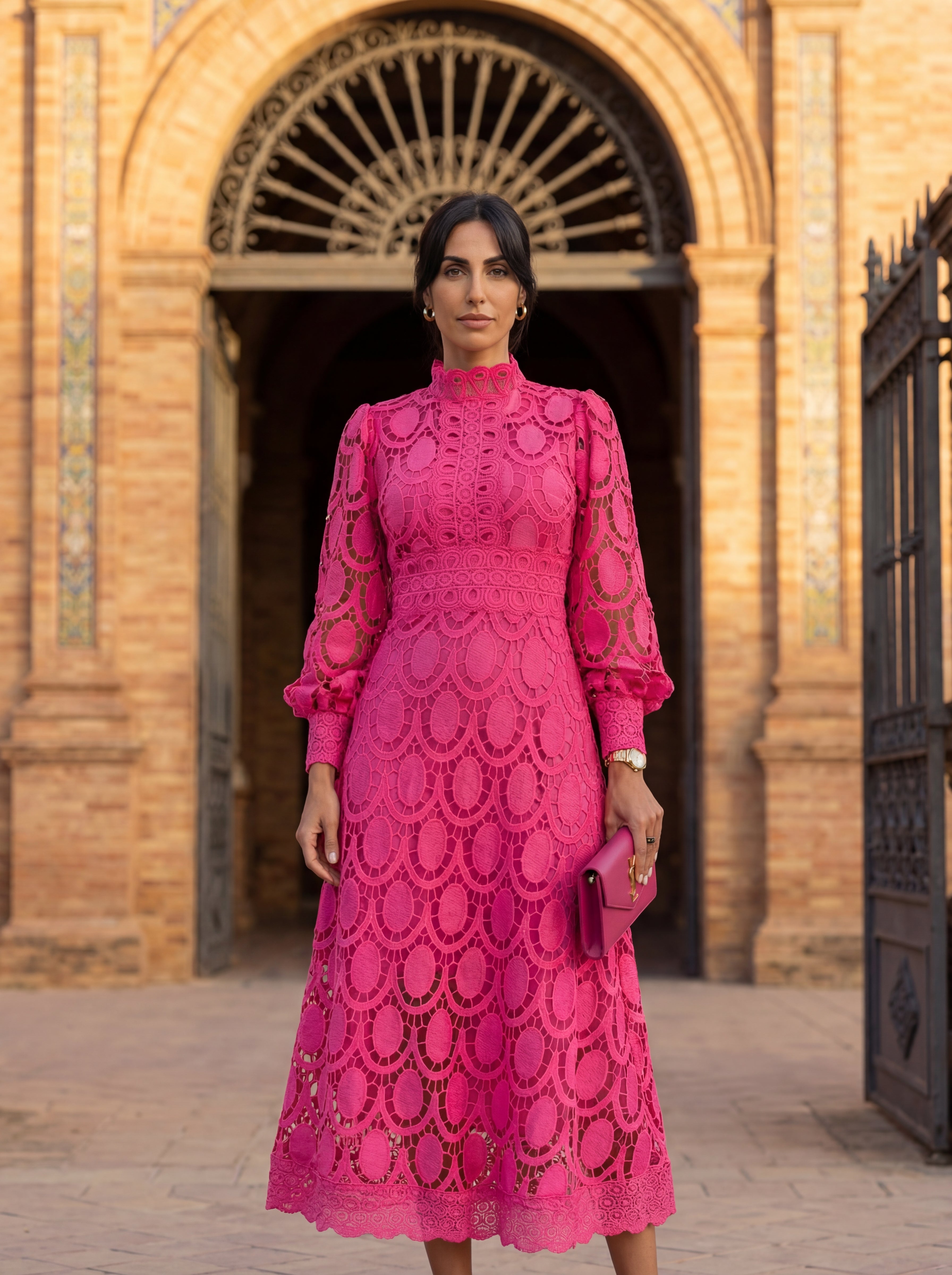 Rosa Encaje | Vestido midi para bodas