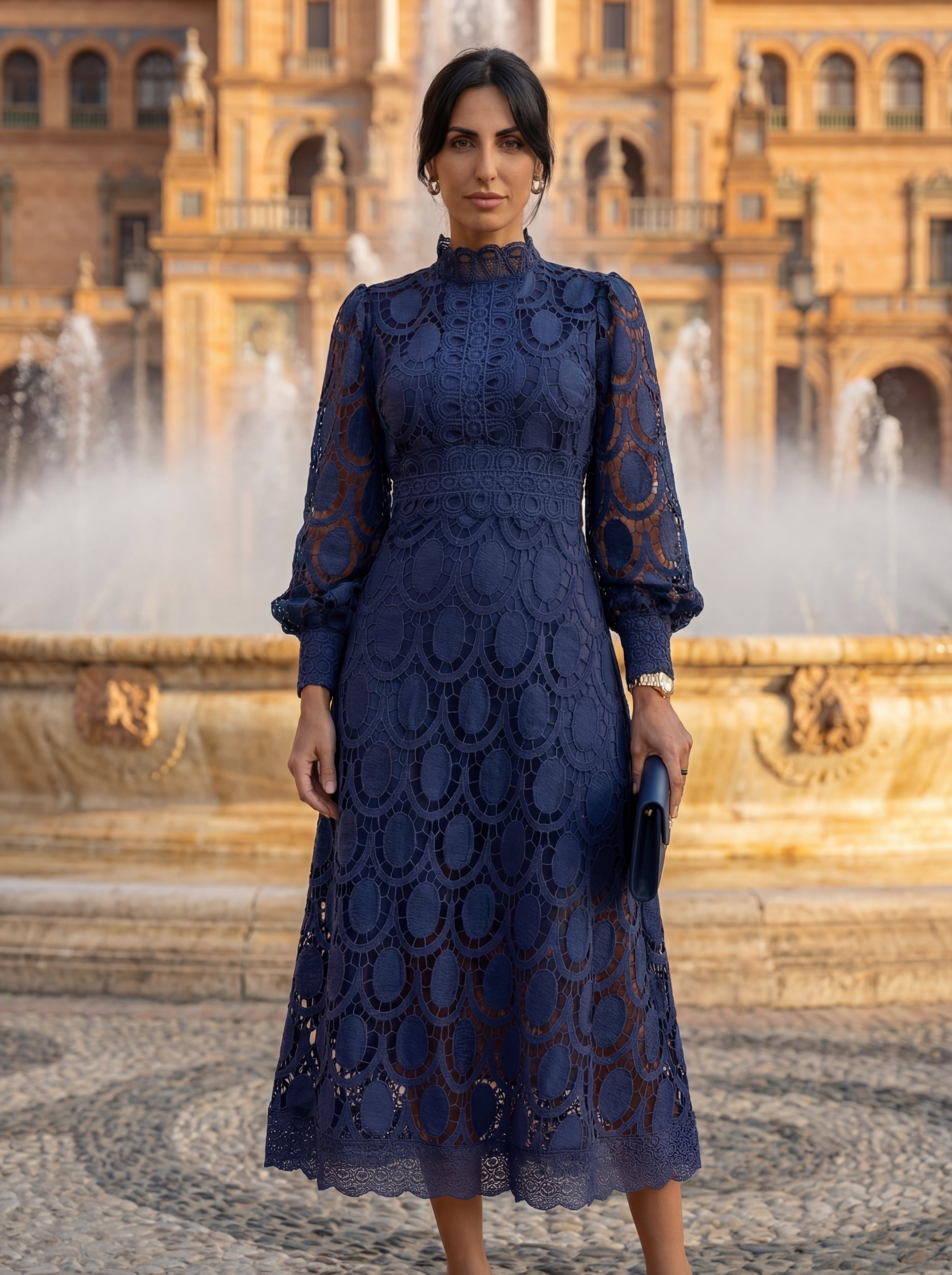 Rosa Encaje | Vestido midi para bodas