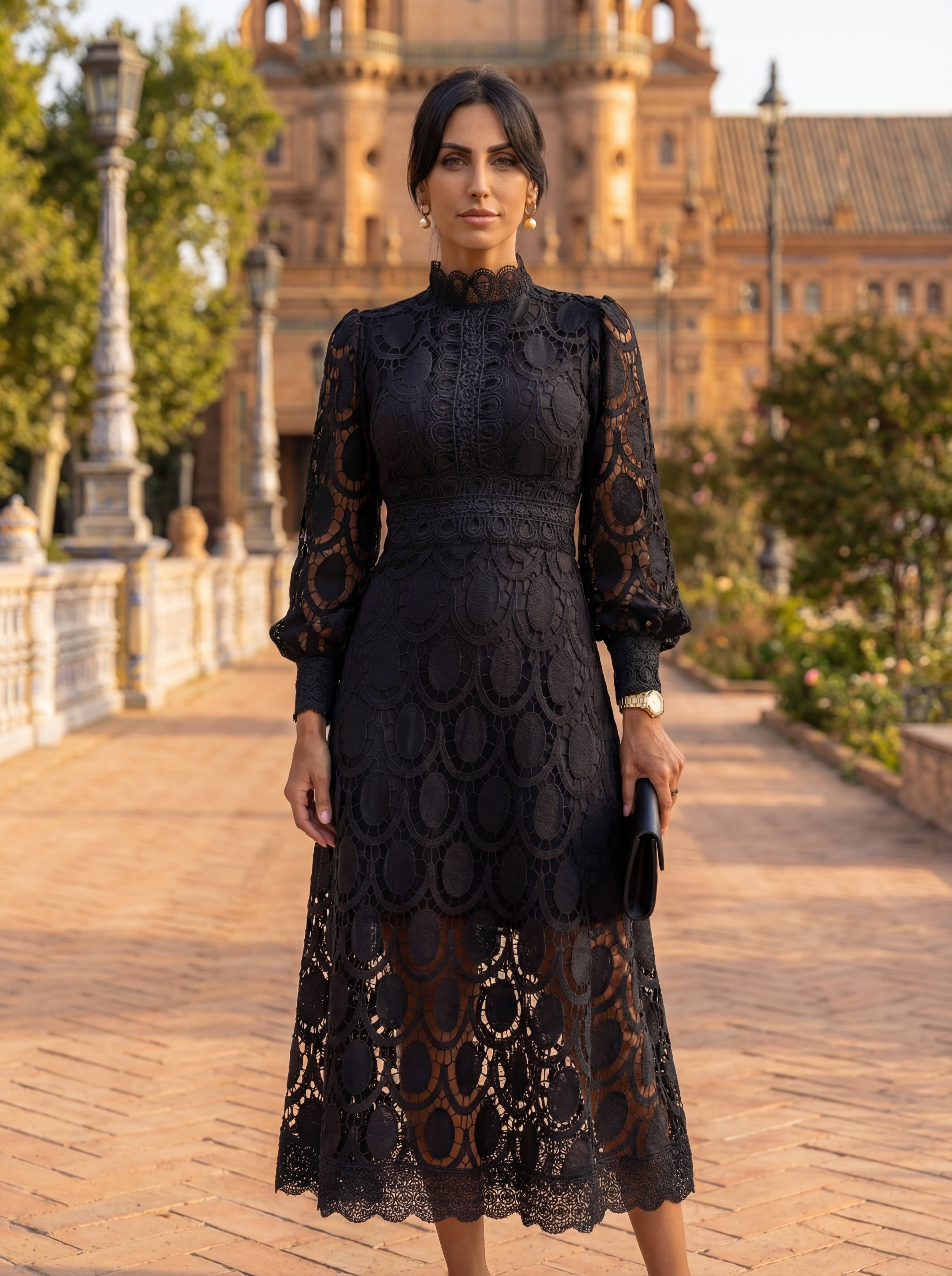 Rosa Encaje | Vestido midi para bodas