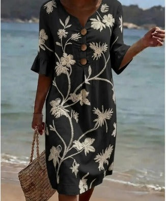 Vestido informal de mujer con estampado floral
